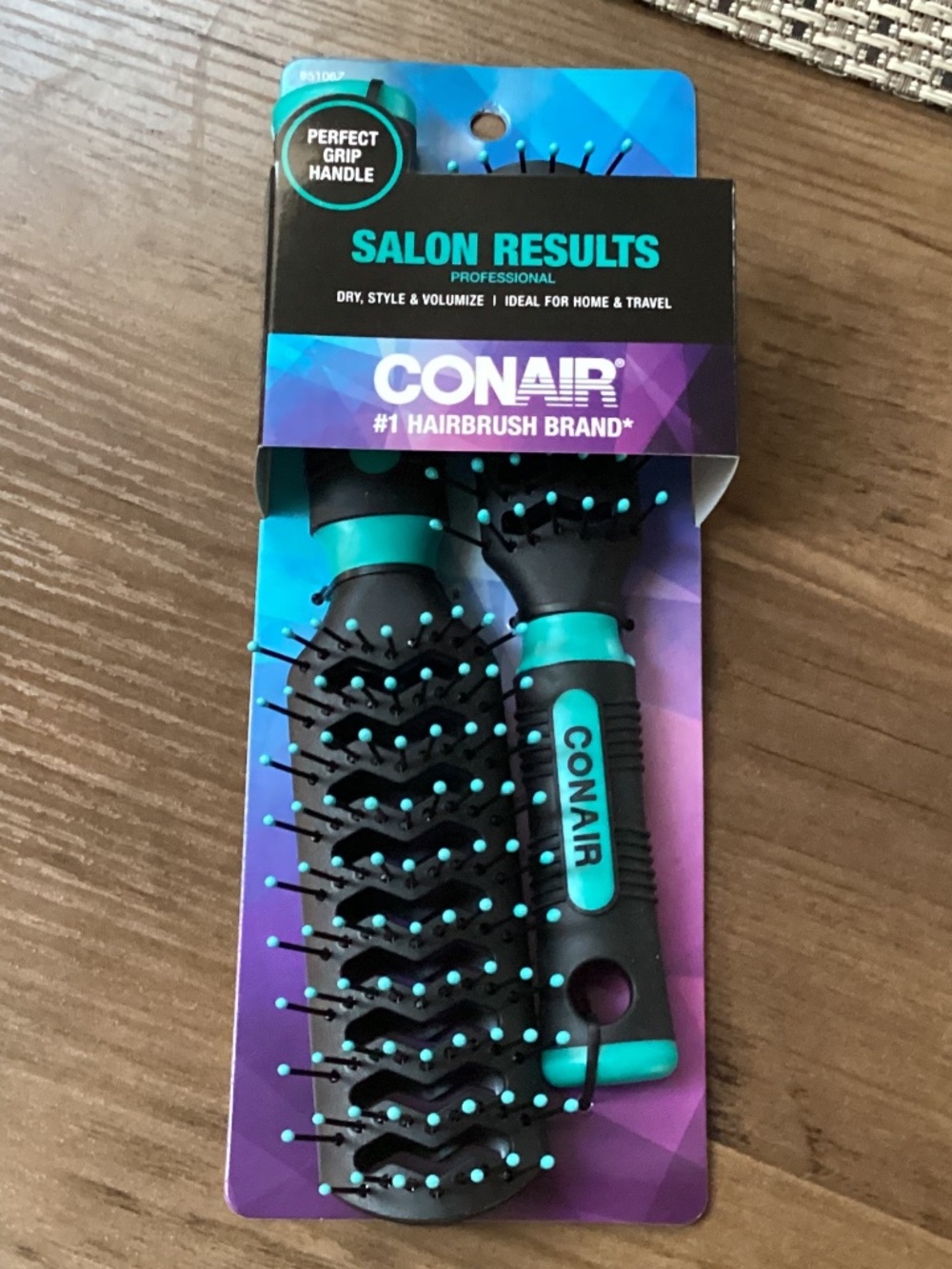 Conair hairbrush set in black and teal New